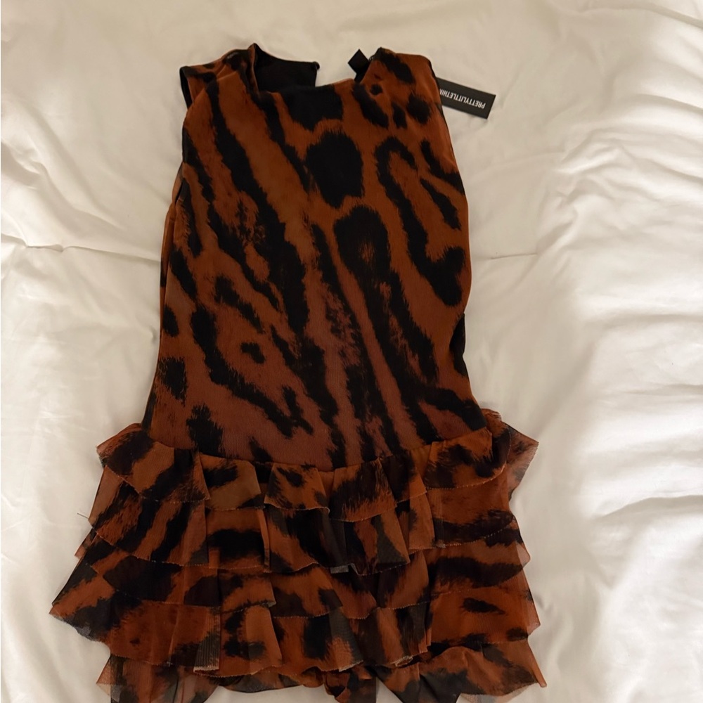 NWT pretty little thing Animal Print Sleeveless romper